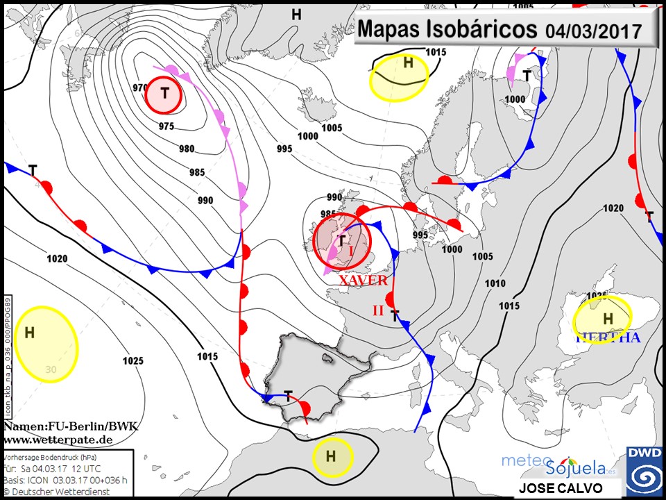 Mapa isobárico. Tu tiempo en Logroño y La Rioja. 04/03/2017. Josecalvo para Meteosojuela