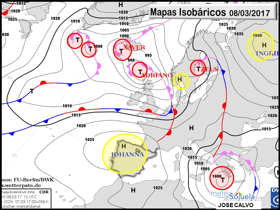 Mapa isobaricos. 08-03-2017. Tiempo,logroño,larioja,josecalvo,meteosojuela