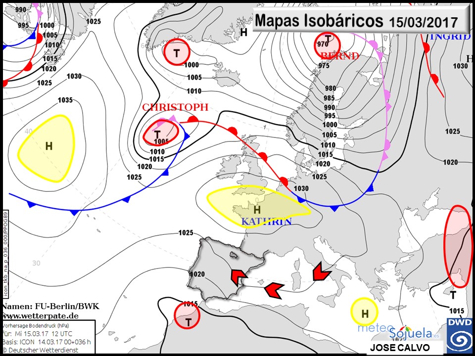 Mapa isobárico. Tiempo,logroño,larioja,josecalvo,meteosojuela
