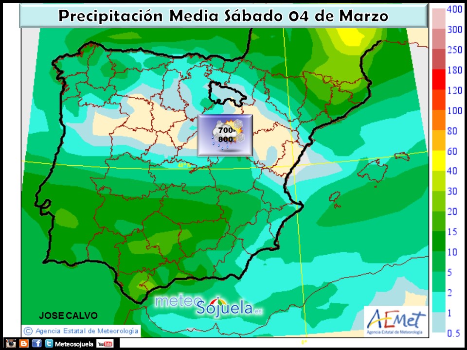 Mapa precipitación. Tu tiempo en Logroño y La Rioja. 04/03/2017. Josecalvo para Meteosojuela