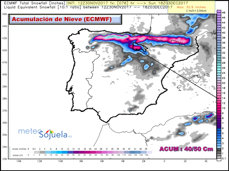 mapa,nieve acumulada tiempo larioja josecalvo meteosojuela