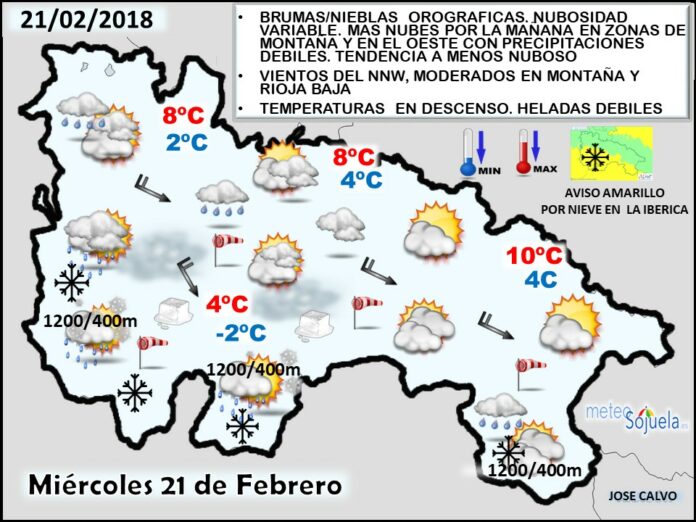 Mapa meteorologico significativo de hoy en La Rioja. Meteosojuela