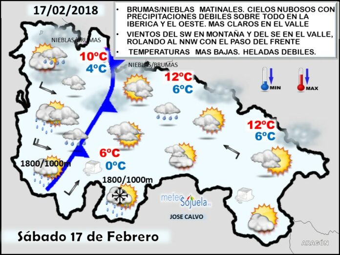 Mapa meteorologico significativo de hoy en La Rioja. Meteosojuela Mapa meteorologico significativo de hoy en La Rioja. Meteosojuela