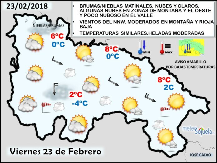Mapa meteorologico significativo de hoy en La Rioja. Meteosojuela Mapa meteorologico significativo de hoy en La Rioja. Meteosojuela