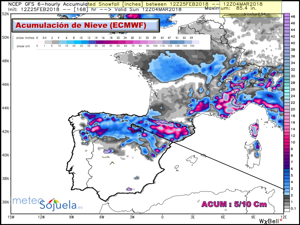 NIEVE ACUMULADA.Meteosojuela