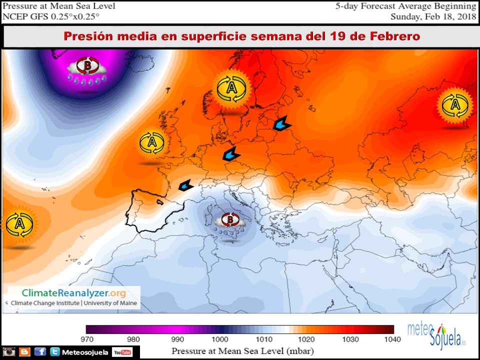 Presiones en superficie . Meteosojuela