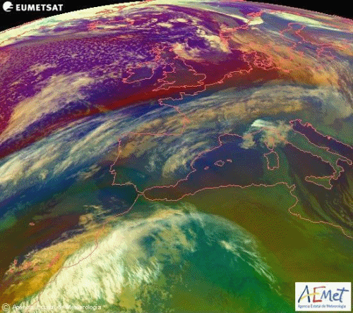 Animación masas de aire frentes. Meteosojuela