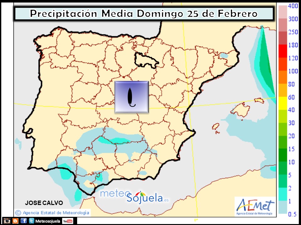 Mapa meteorologico de precipitacion de hoy en La Rioja. Meteosojuela