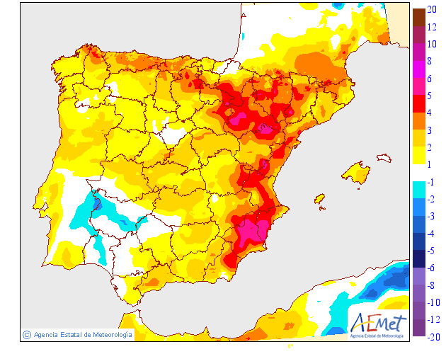 Temperaturas máximas. AEMET.Meteosojuela