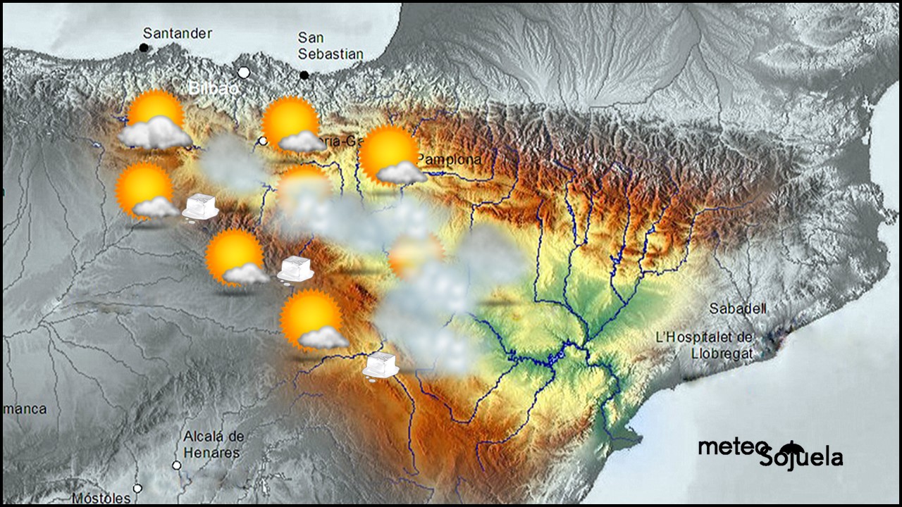Mapa significativo Valle del Ebro. Meteosojuela