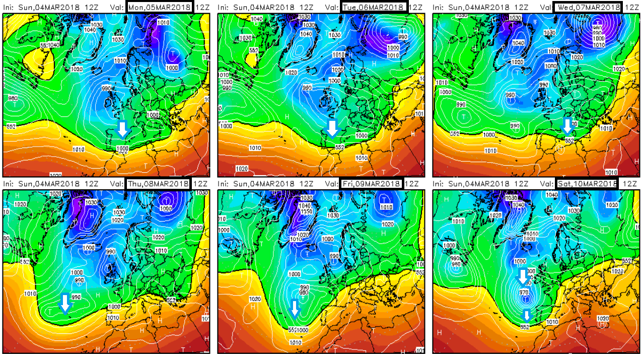 Anomalías de Geopotencial a 500hPa. Meteosojuela
