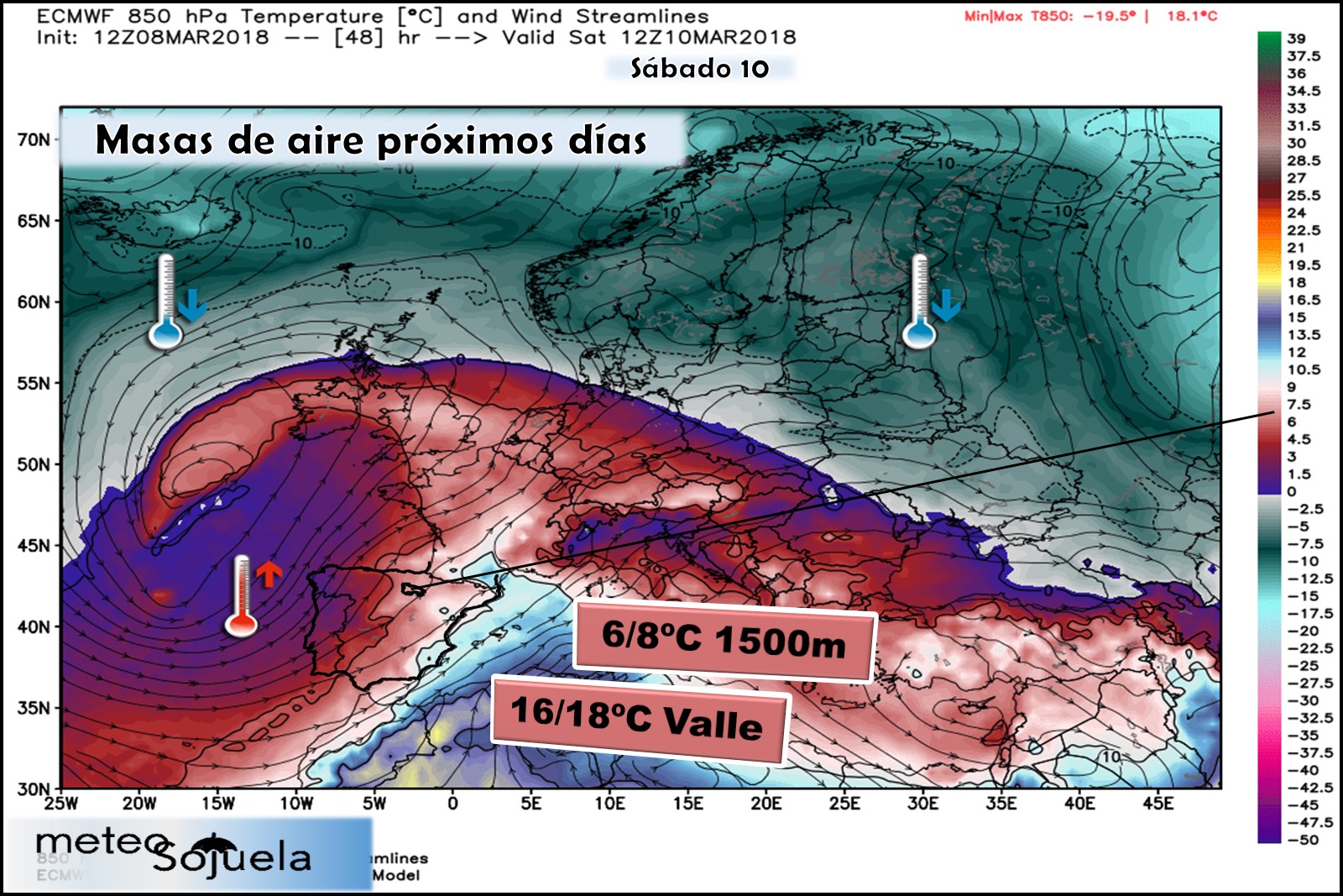Modelos meteorológicos de altura geopotencial a 850hPa