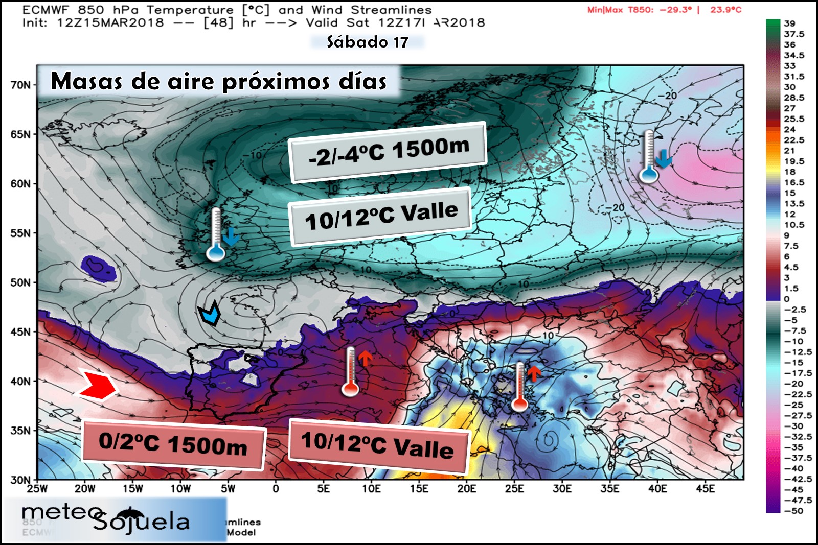 Modelos meteorológicos de altura geopotencial a 850hPa