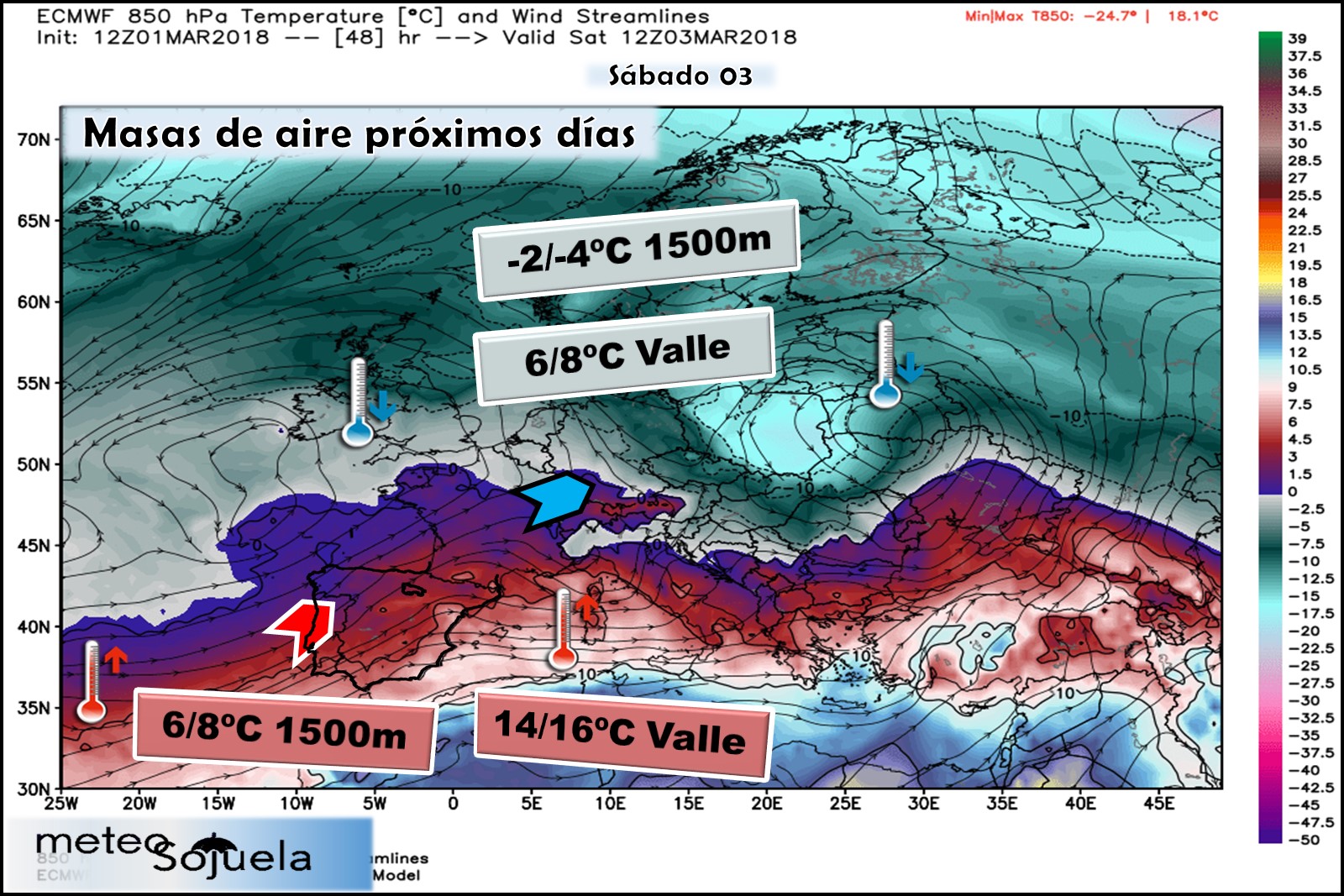 Modelos meteorológicos de altura geopotencial a 850hPa