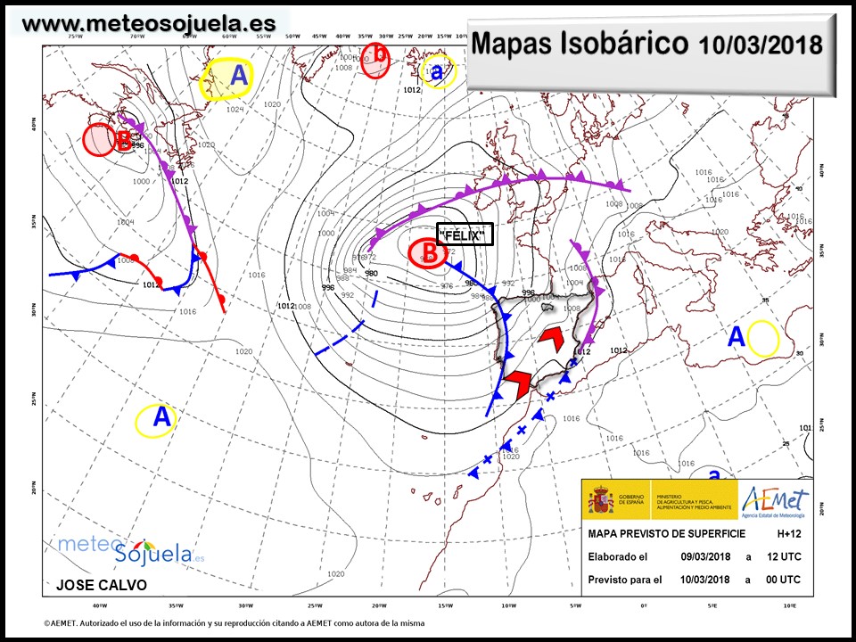 Mapa meteorologico isobárico de hoy en La Rioja. Meteosojuela