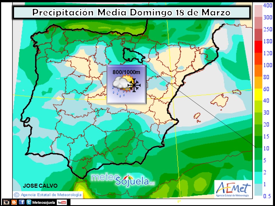 Mapa meteorologico de precipitacion de hoy en La Rioja. Meteosojuela