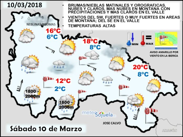 Mapa meteorologico significativo de hoy en La Rioja. Meteosojuela Mapa meteorologico significativo de hoy en La Rioja. Meteosojuela