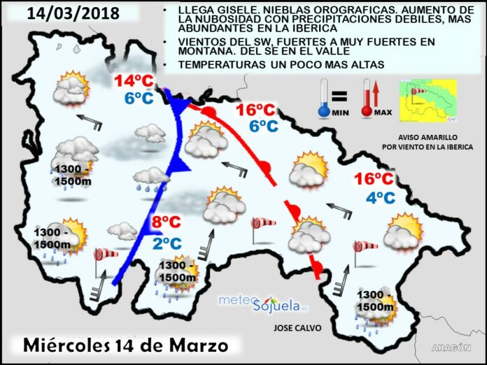 Mapa meteorologico significativo de hoy en La Rioja. Meteosojuela Mapa meteorologico significativo de hoy en La Rioja. Meteosojuela