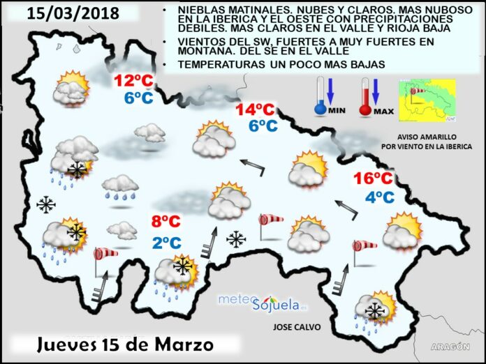 Mapa meteorologico significativo de hoy en La Rioja. Meteosojuela Mapa meteorologico significativo de hoy en La Rioja. Meteosojuela