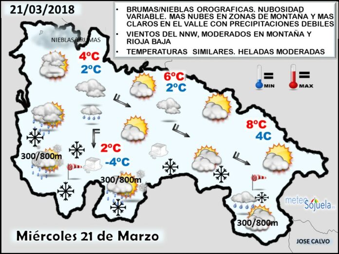 Mapa meteorologico significativo de hoy en La Rioja. Meteosojuela Mapa meteorologico significativo de hoy en La Rioja. Meteosojuela