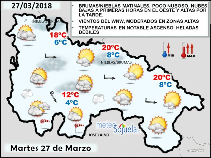 Mapa meteorologico significativo de hoy en La Rioja. Meteosojuela Mapa meteorologico significativo de hoy en La Rioja. Meteosojuela