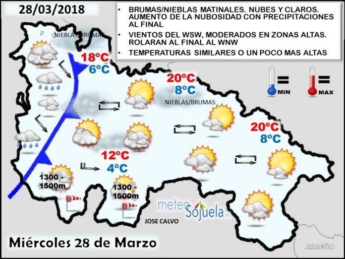 Mapa meteorologico significativo de hoy en La Rioja. Meteosojuela Mapa meteorologico significativo de hoy en La Rioja. Meteosojuela