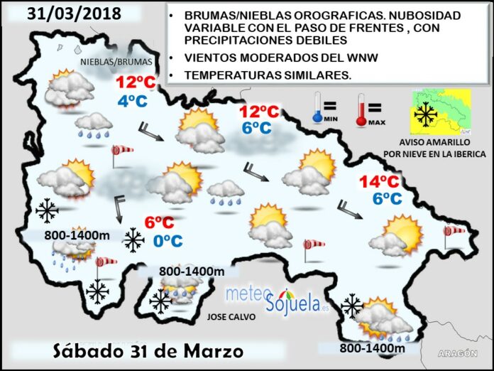 Mapa meteorologico significativo de hoy en La Rioja. Meteosojuela Mapa meteorologico significativo de hoy en La Rioja. Meteosojuela