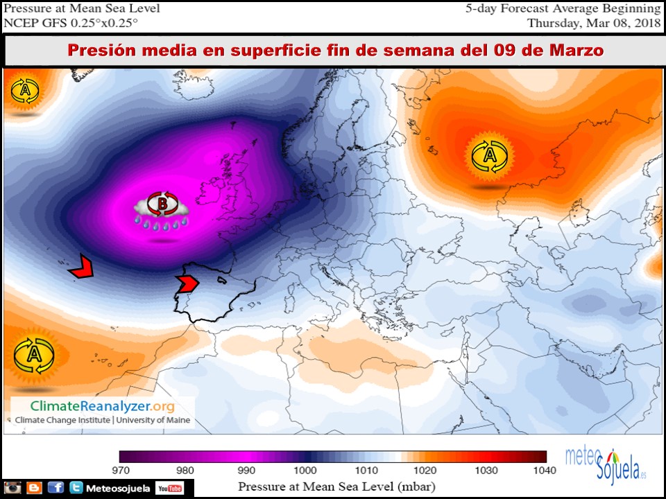 Presiones en superficie . Meteosojuela