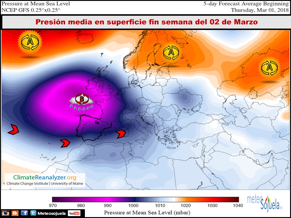 Presiones en superficie . Meteosojuela