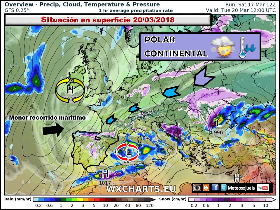 Masa de aire polar continental. Meteosojuela