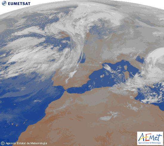 Animación imágenes infrarrojas satélite Meteosat 23-25/03/2018