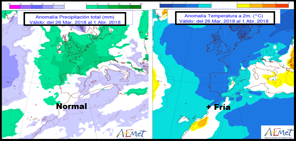 Anomalías en la temperatura y precipitación AEMET. Meteosojuela