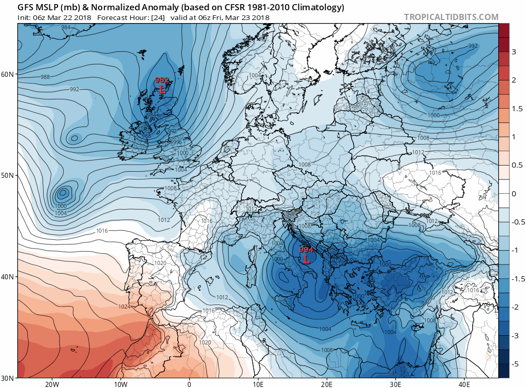 Animación de modelos de presión en superficie GFS. Meteosojuela