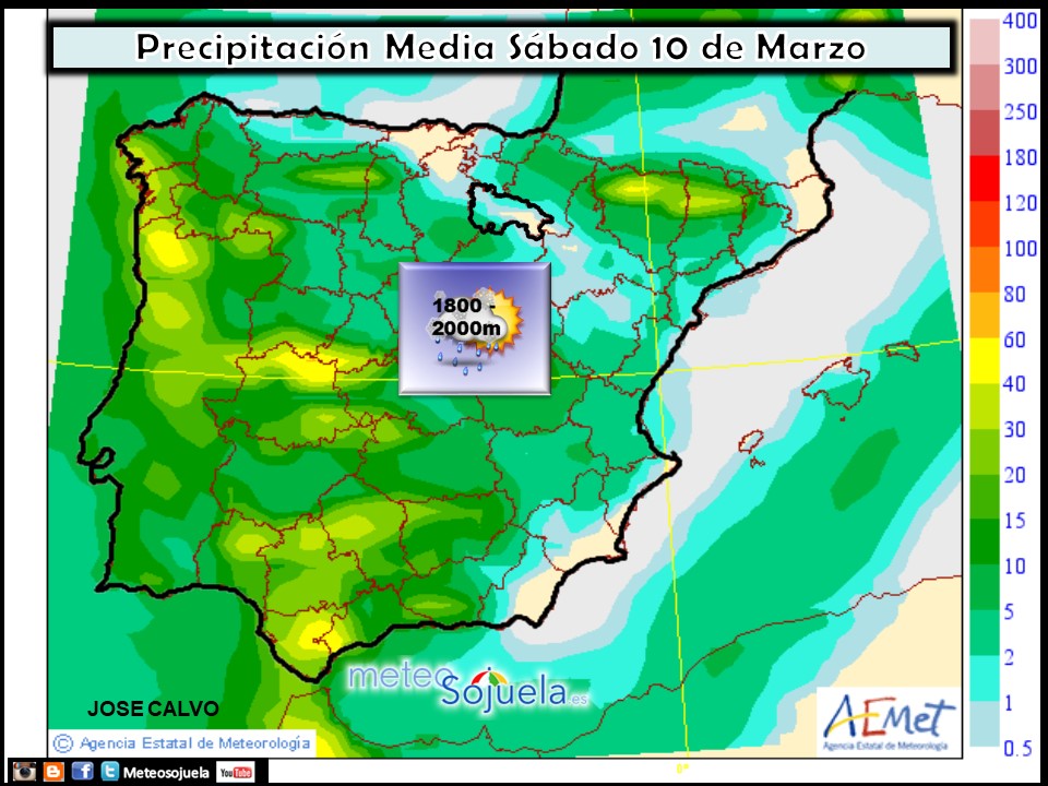 Mapa meteorologico de precipitacion de hoy en La Rioja. Meteosojuela