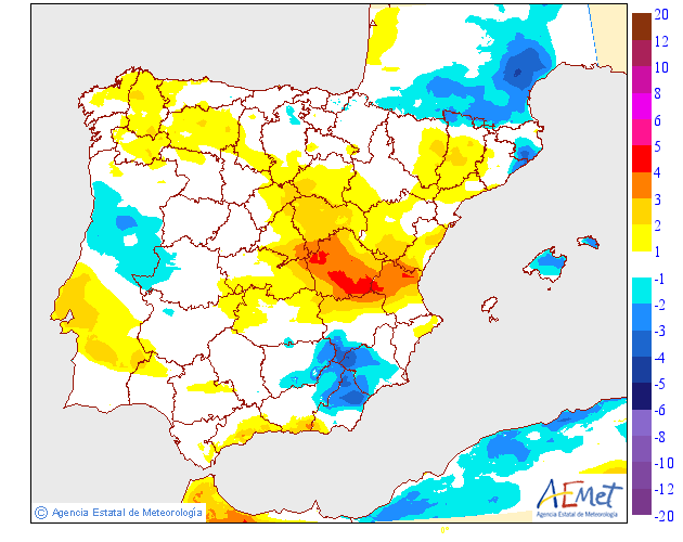 Temperaturas máximas. AEMET.Meteosojuela