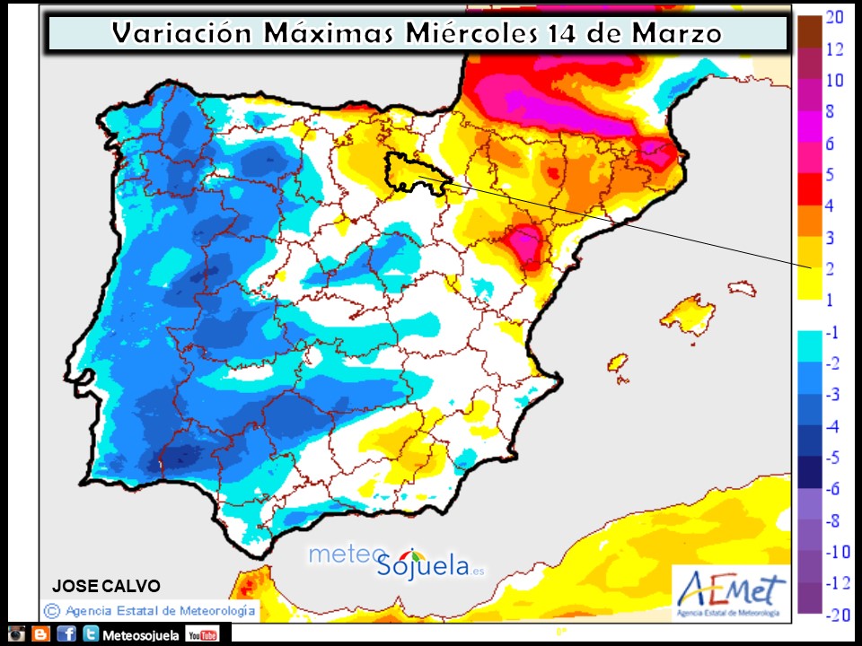 Mapa meteorologico de precipitacion de hoy en La Rioja. Meteosojuela