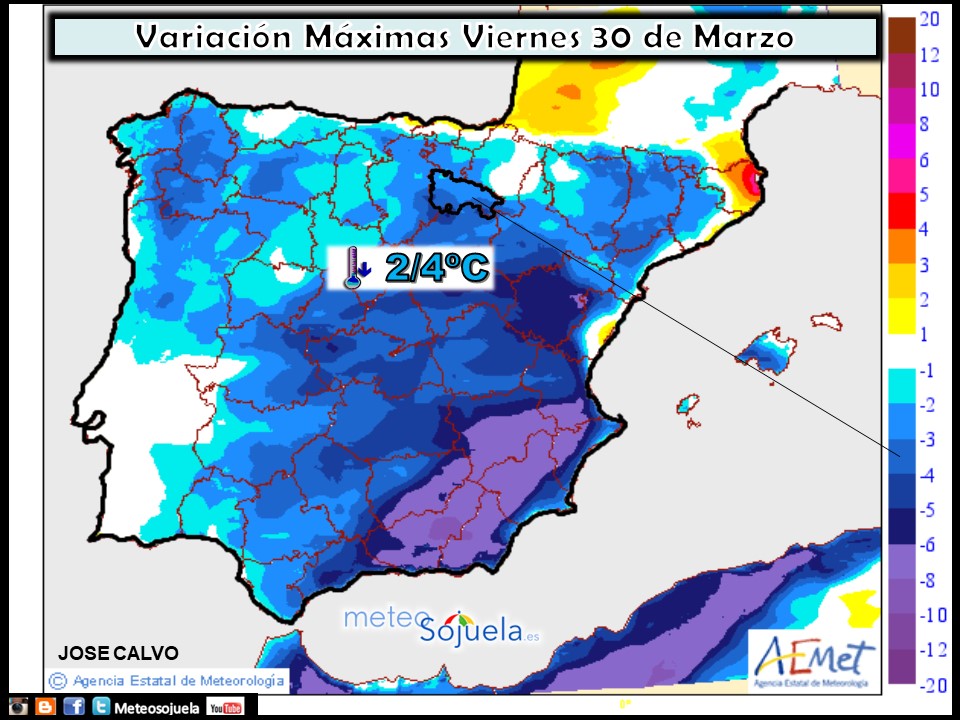 Mapa meteorologico de precipitacion de hoy en La Rioja. Meteosojuela