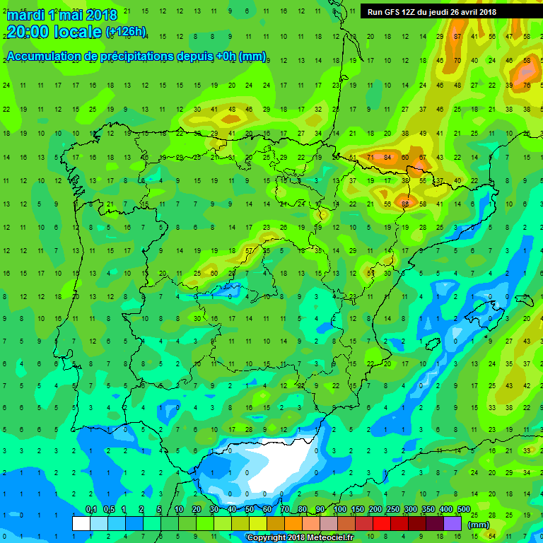 Modelo meteorológico de precipitación acumulada. Meteosojuela