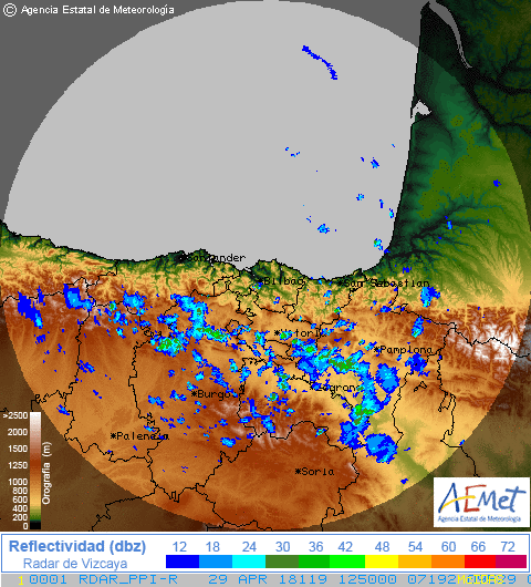Imagen Reflectividad AEMET