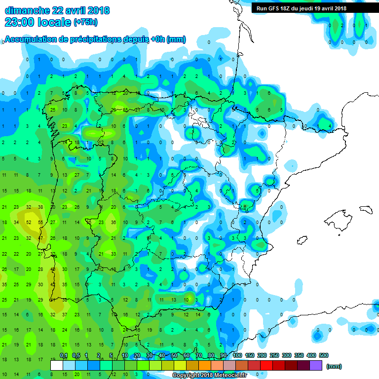 Modelo meteorológico de precipitación acumulada. Meteosojuela