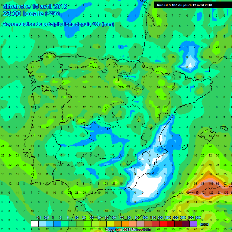 Modelo meteorológico de precipitación acumulada. Meteosojuela