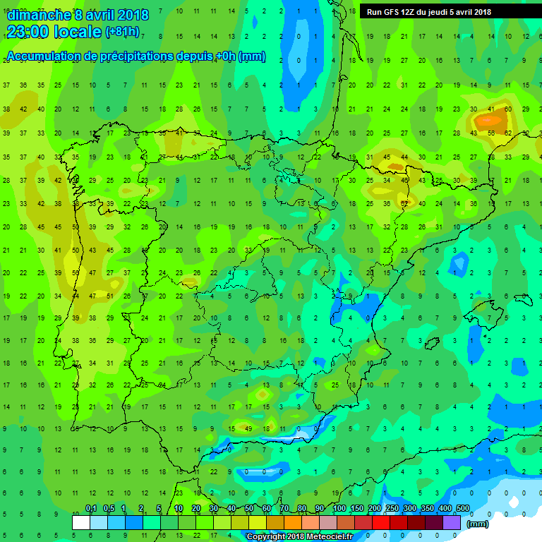 Modelo meteorológico de precipitación acumulada. Meteosojuela