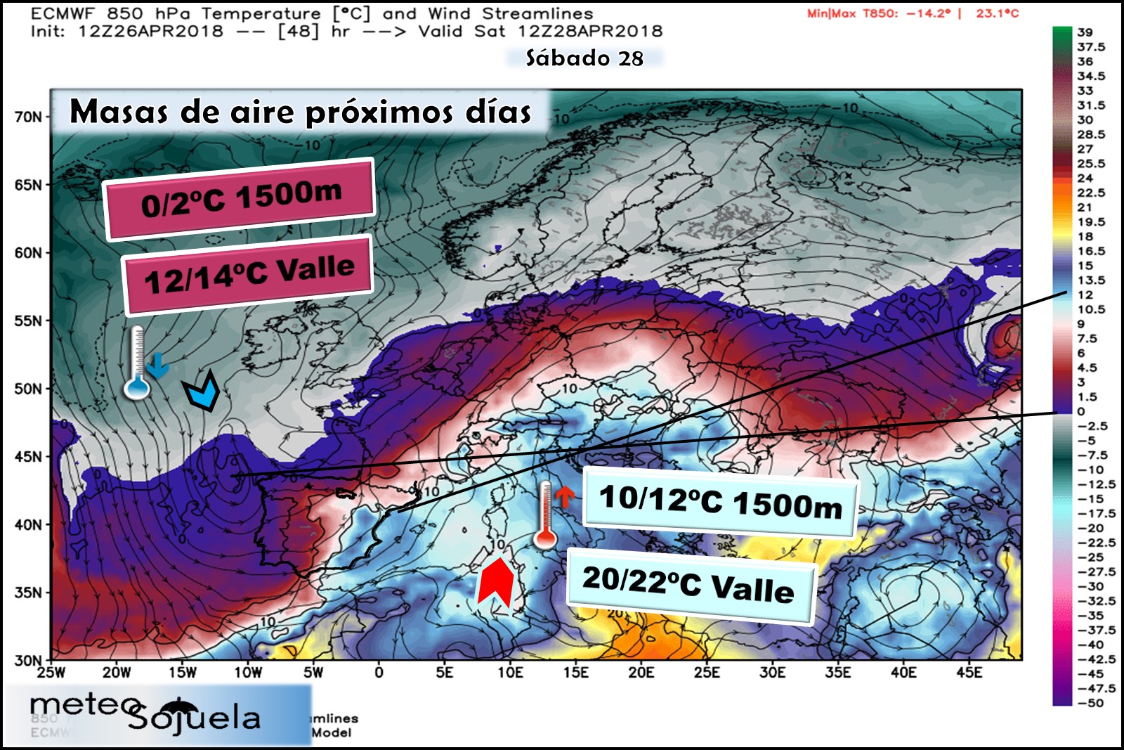 Modelos meteorológicos de altura geopotencial a 850hPa