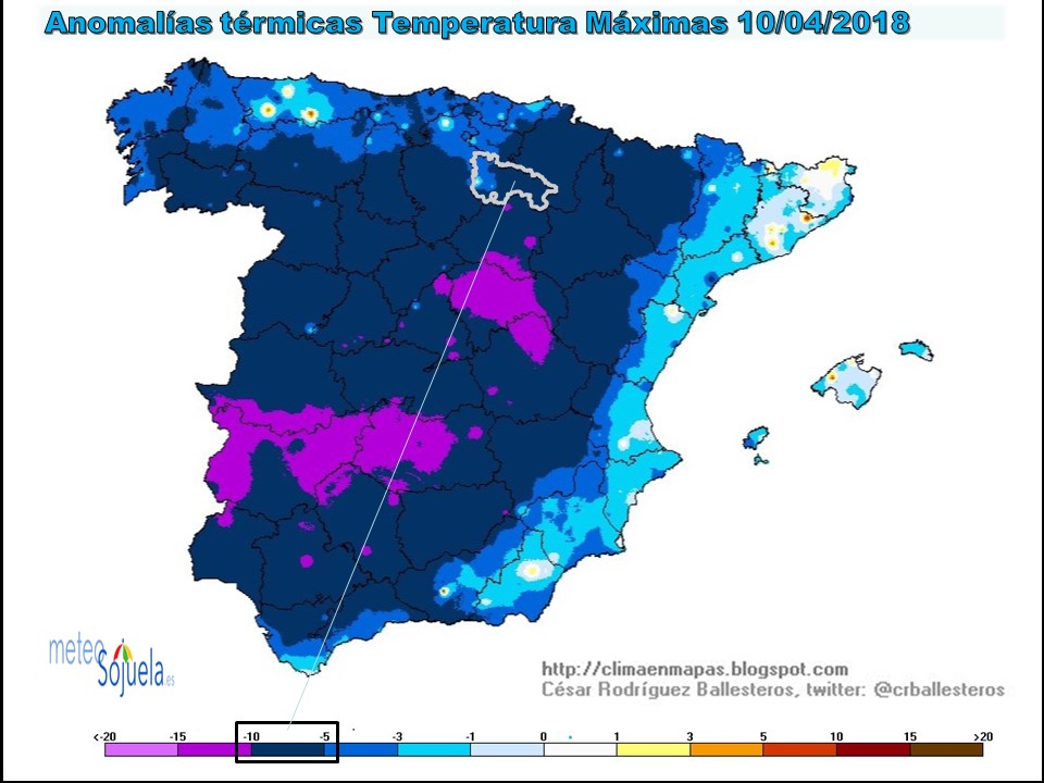 Anomalias temperaturas máximas.Meteosojuela