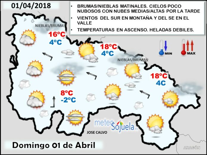Mapa meteorologico significativo de hoy en La Rioja. Meteosojuela Mapa meteorologico significativo de hoy en La Rioja. Meteosojuela