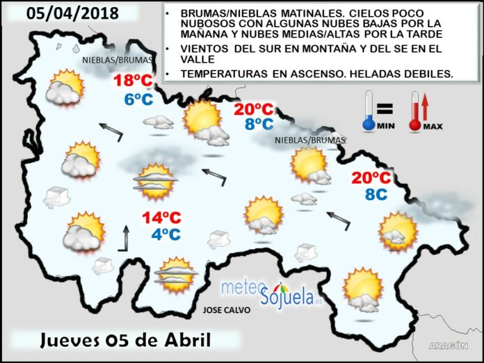 Mapa meteorologico significativo de hoy en La Rioja. Meteosojuela Mapa meteorologico significativo de hoy en La Rioja. Meteosojuela