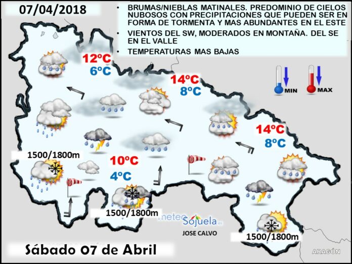 Mapa meteorologico significativo de hoy en La Rioja. Meteosojuela Mapa meteorologico significativo de hoy en La Rioja. Meteosojuela