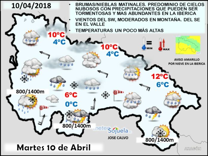 Mapa meteorologico significativo de hoy en La Rioja. Meteosojuela Mapa meteorologico significativo de hoy en La Rioja. Meteosojuela