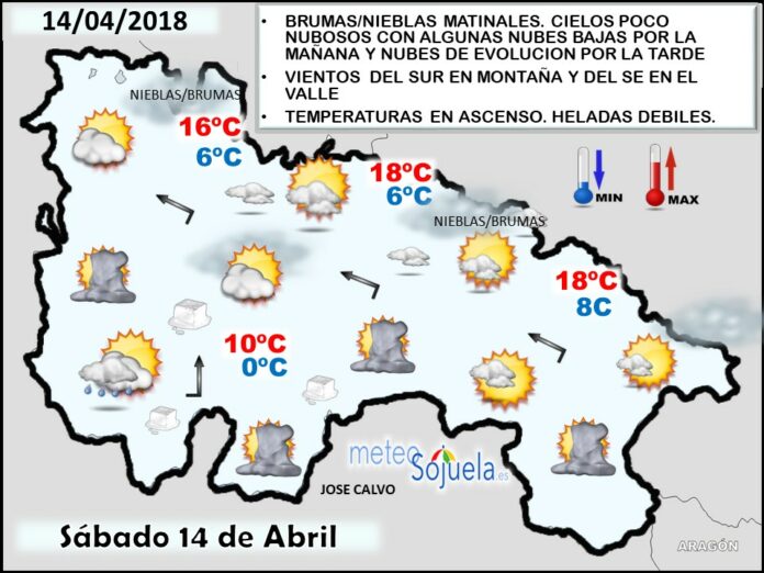 Mapa meteorologico significativo de hoy en La Rioja. Meteosojuela Mapa meteorologico significativo de hoy en La Rioja. Meteosojuela