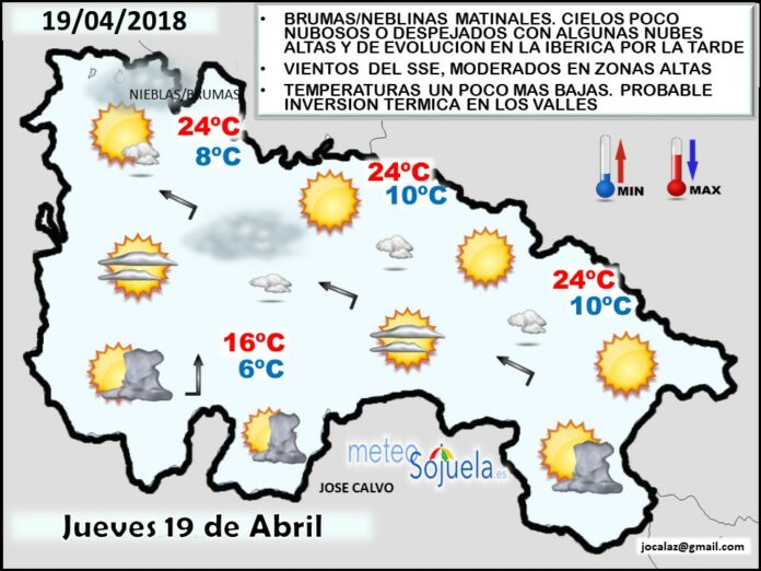 Mapa meteorologico significativo de hoy en La Rioja. Meteosojuela Mapa meteorologico significativo de hoy en La Rioja. Meteosojuela